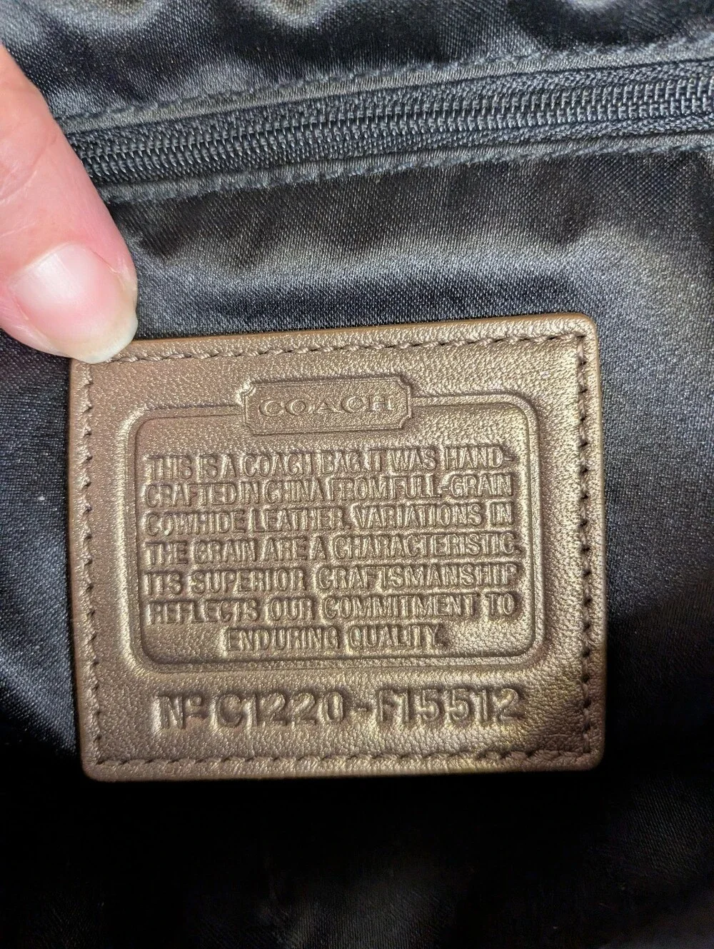 Authentic Coach Ashley Metallic Gold East/West Convertible Shoulder Bag